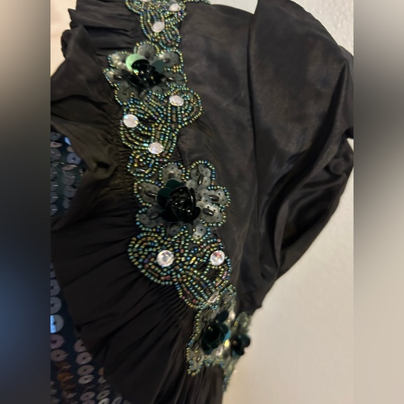 CUSTOM UNIQUE Sequin Performance Dance Top XS - Picture 5 of 7